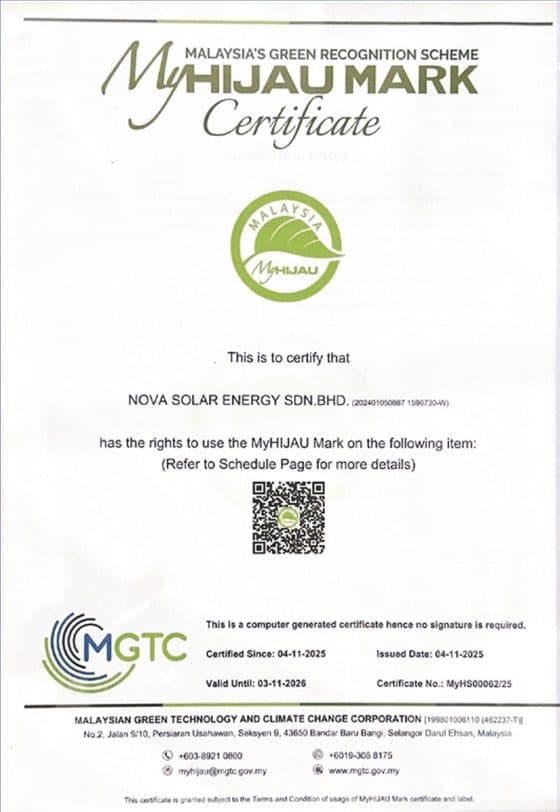MyHIJAU Mark certificate